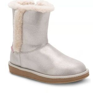 Toddler Girls Stride Rite Arabella Winter Silver Fur Trim Winter Boots BG55262 8